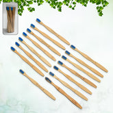 13029 Bamboo Wooden Toothbrush Soft Toothbrush Wooden Child Bamboo Toothbrush Biodegradable Manual Toothbrush for Adult, Kids (15 pcs set / With Round Box)