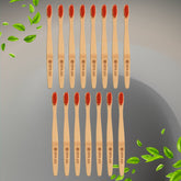 13028 Bamboo Wooden Toothbrush Soft Toothbrush Wooden Child Bamboo Toothbrush Biodegradable Manual Toothbrush for Adult, Kids (15 pcs set / With Round Box)