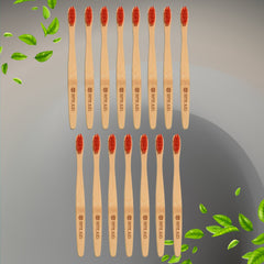 13028 Bamboo Wooden Toothbrush Soft Toothbrush Wooden Child Bamboo Toothbrush Biodegradable Manual Toothbrush for Adult, Kids (15 pcs set / With Round Box)