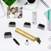 12839 Plastic Body Hair Trimmer for Men Hairstyle Trimmer, Professional Hair Clipper, Electric Shaving machine dry shaving for men - hair shaving and trimming beard With 4 adjustable blade clipper, Oil, Cleaning Brush