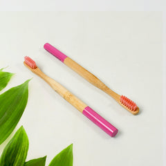 13016 Bamboo Wooden Toothbrush Soft Bristles Toothbrush Wooden Child Bamboo Toothbrush Biodegradable Manual Toothbrush for Adult, Kids (2 Pc With Cover)