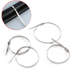 Stainless Steel Cable TIE Used for Solar, Industrial and Home Improvement Multipurpose HIGH Strength, Self-Locking Zip Ties, Multi-purpose Tie, Portable Rustproof 100Pcs Wide Application Zip Tie Set for Building ( 4.6x200MM & 4.6x100MM / 100 pcs Set)