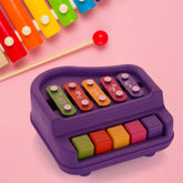 17799 2 in 1 Baby Piano Xylophone Toy for Toddlers, 5 Multicolored Key Keyboard Xylophone Piano, Preschool Educational Musical Learning Instruments Toy for Baby Kids Girls Boys 3+ Years (1 Pc)