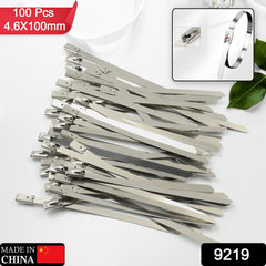 Stainless Steel Cable TIE Used for Solar, Industrial and Home Improvement Multipurpose HIGH Strength, Self-Locking Zip Ties, Multi-purpose Tie, Portable Rustproof 100Pcs Wide Application Zip Tie Set for Building ( 4.6x200MM & 4.6x100MM / 100 pcs Set)