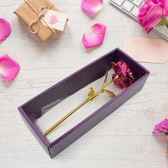 0898 Gold Rose Artificial Rose Flower With Gift Box, Plastic Flowers Best Gifts for Friend Girl Wife Women, Golden Rose Gift for Valentine's Day, Mother's Day, Anniversary, Birthday, Wedding, Gold (1 Pc)