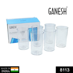 8113 Ganesh Classic Glass Set of-6 (Each Glass 350ml) 