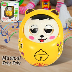 1935 Musical Roly Poly Toys for Baby | Push and Shake Wobbling Toy with Music | Tumbler Doll Toy for Babies | Sound Balancing Doll Toys for Baby Boys, Girls 8+ Months Multicolor (1 Pc)