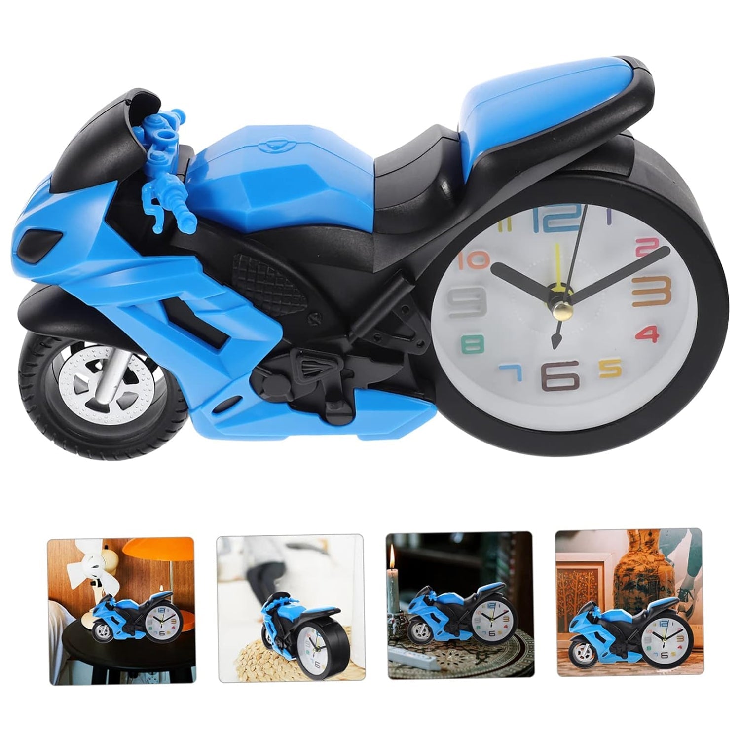 17639 Fashioned Alarm Clock Novelty Retro Motorcycle / Motorbike Engine Style Clocks Alarm Clock Desktop Decoration Kids Gift