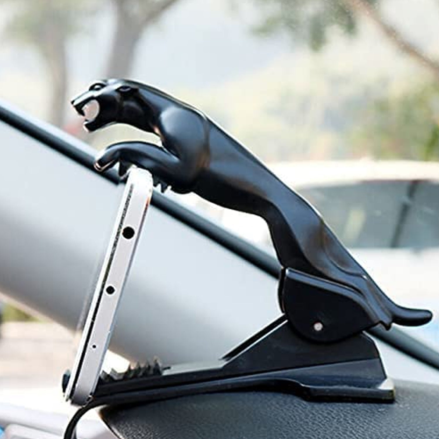 6469 Jaguar Leopard Shape Plastic Phone Clip, Mobile Phone Holder For Car Use 