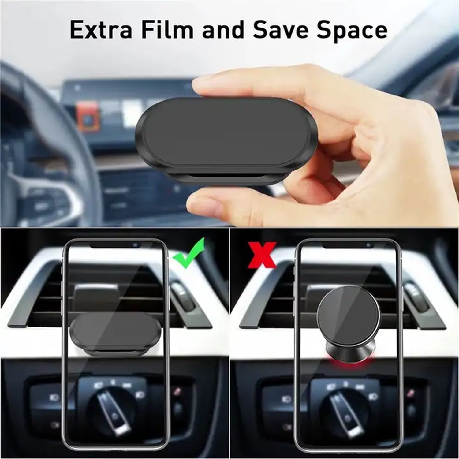 12518 Magnetic Phone Mount/Holder for Car, Super Strong Magnet Universal Car Mount, Dashboard 360° Rotation for Car, Desk, Office, Home & Kitchen for All Smart phones (1 Pc)