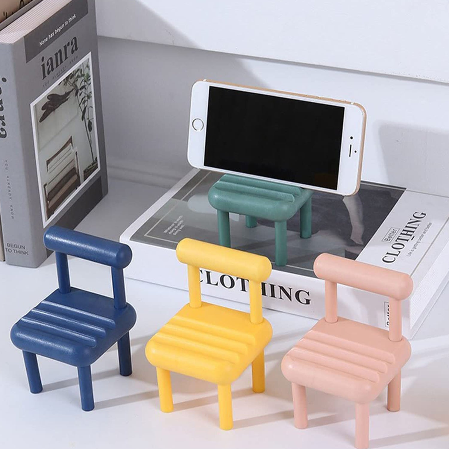 8886 Mobile Phone Holder, Mini Chair Cell Phone Stand, Portable Smartphone Dock, Cellphone Holder for Desktop Design Compatible with All Mobile Phones (1 Pc)