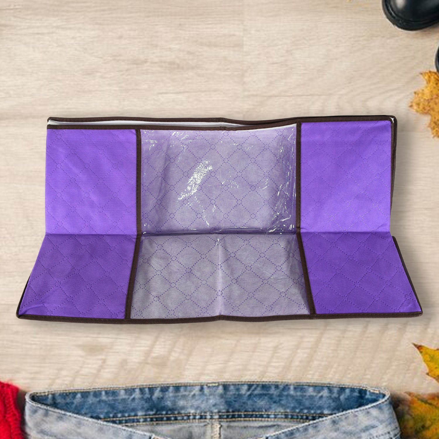 17675 Clothing storage bag with zipper, non-woven storage bag for storing the clothes and sarees.