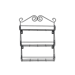 5857 Big Wall Mounted Iron Wall Shelf with 3 Storage Racks for Kitchen, Pantry, Cabinet, Counter top or Free Standing, Rack Holder for Kitchen