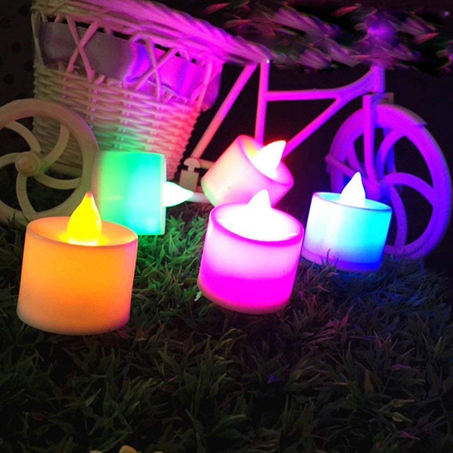 6463 24Pcs Festival Decorative - LED Tealight Candles | Battery Operated Candle Ideal for Party, Wedding, Birthday, Gifts (Multi Color) ( Diya , Divo , Diva , Deepak , Jyoti ,)