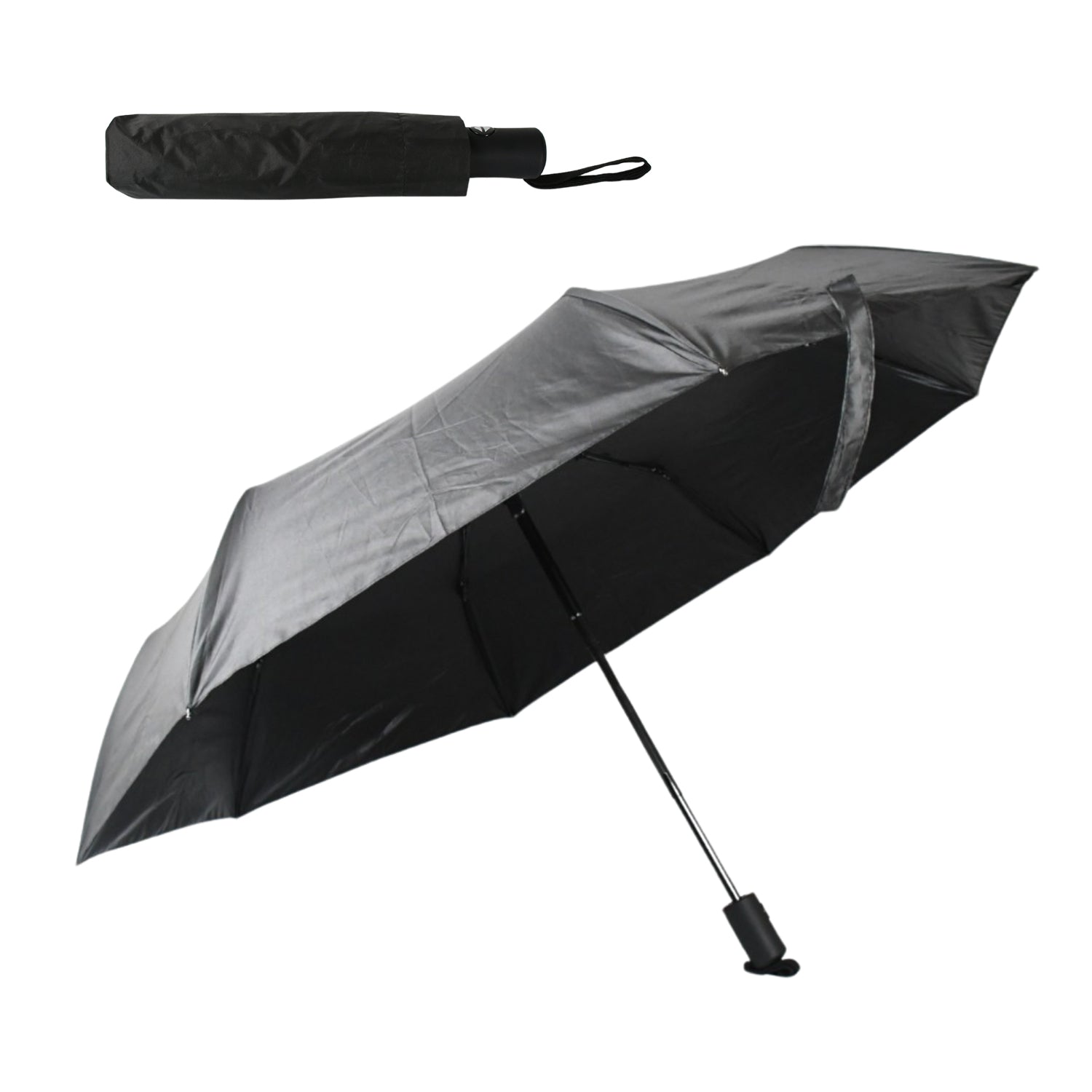 12744 2 Fold Manual Open Umbrella| Windproof, Sunproof & Rainproof with Sturdy Steel Shaft & Wrist Straps | Easy to Hold & Carry | Umbrella for Women, Men & Kids