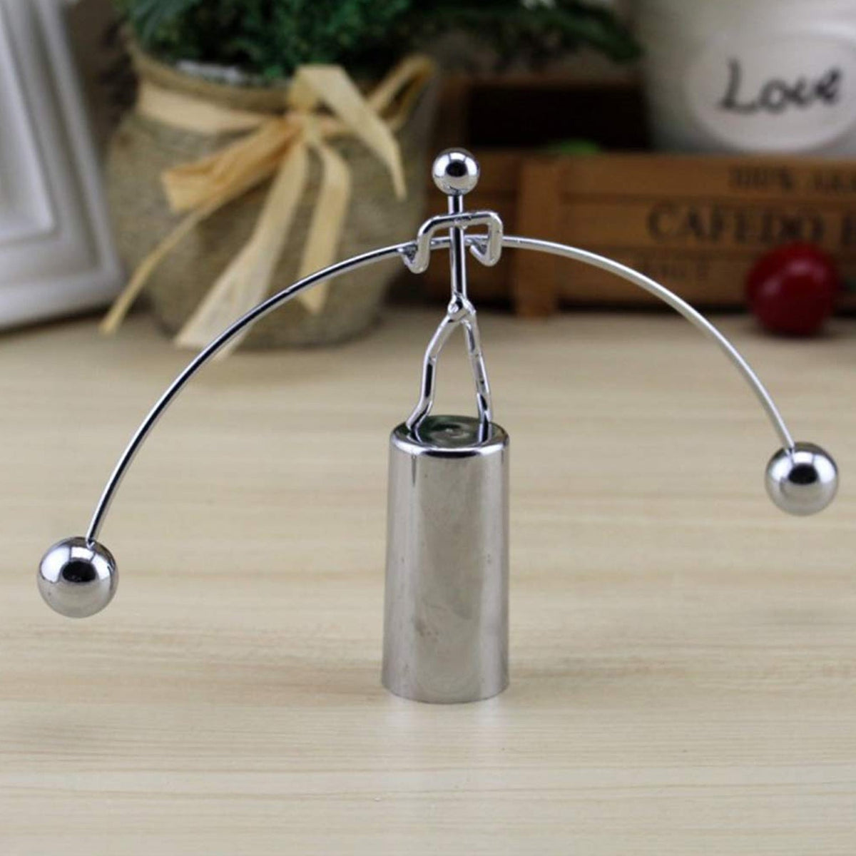 7875 Mini Steel Balance Toy, Decoration Pendulum Newton Cradle Balance Ball Tumbler Desk Toy Metal Man Home Home Decoration Crafts 