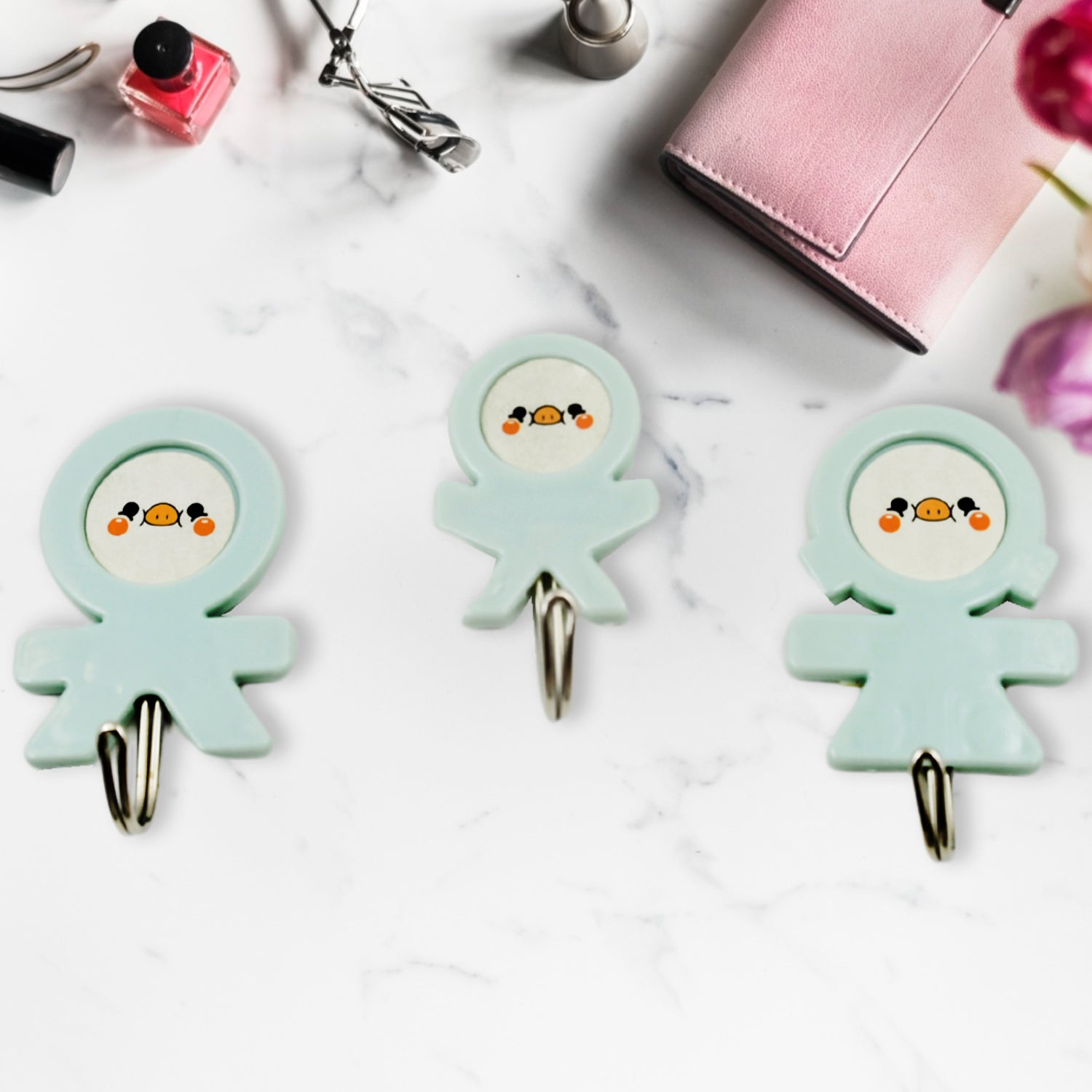 Multipurpose Strong Hook Self-Adhesive hooks for wall Heavy Duty Hook, Sticky Hook Household For Home, Decorative Hooks, Bathroom & All Type Wall Use Hook, Suitable for Bathroom, Kitchen, Office (3 Pcs Set)