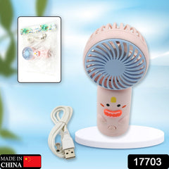 17703 Mini Handheld Fan, Portable Rechargeable Mini Fan for Home, Office, Travel and Outdoor Use (1 Pc)