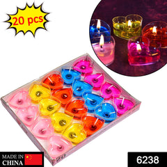 6238 Heart Shape Wax Scented Candles. (Pack of 20 pcs) 