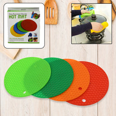 4846 4 Pc Silicon Hot Mat For Placing Hot Vessels And Utensils Over It Easily Without Having Any Visible Marks On Surfaces.