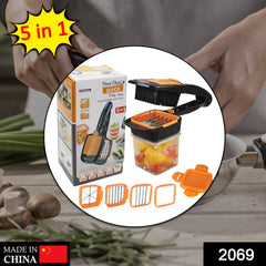 2069 5 In 1 Nicer Dicer used for cutting and shredding of various types of food stuff in all kitchen purposes. 