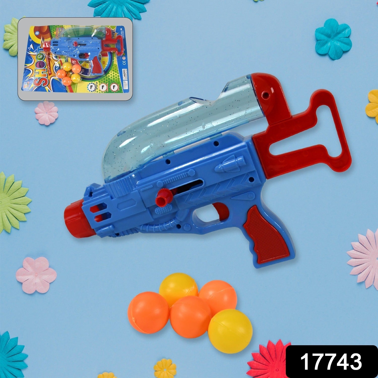 17743 Manual Shooting 5 Ball Gun Toy shoot super ping pong gun for kids, Plastic Balls Shooting Gun Toys For Boys Kids High Quality Gun