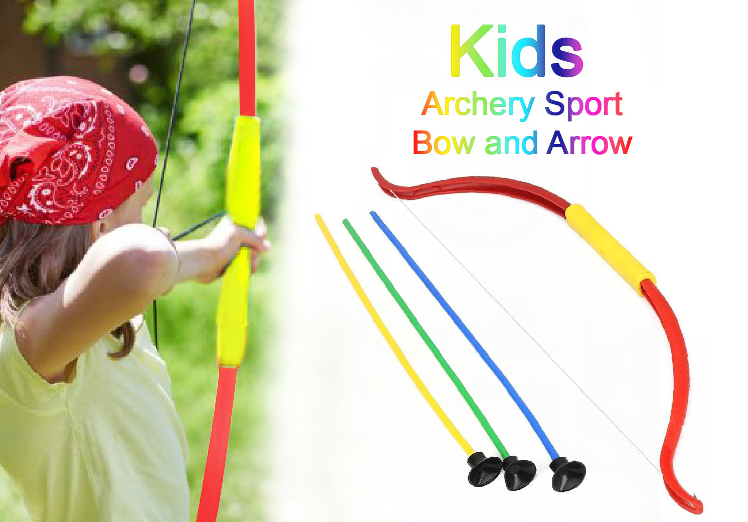 4621 Kids Archery Sport Bow and Arrow Toy Set with Quiver to Hold Arrows 