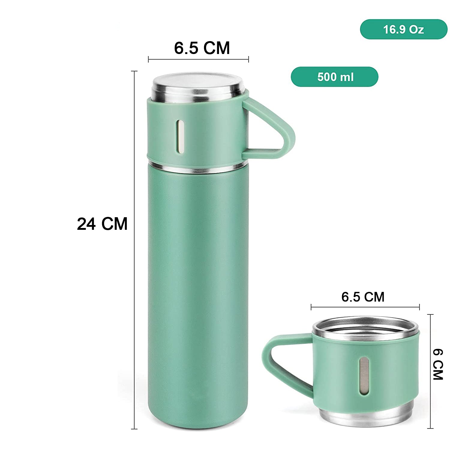 2834 Customized/Personalized Stainless Steel Water Bottle Vacuum Flask Set With 3 Steel Cups Combo | Gifting Custom Name Water Bottle | Gifts for boyfriend/Girlfriend/Employee | 500ML |