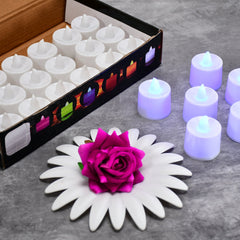 6634 Blue Flameless LED Tealights, Smokeless Plastic Decorative Candles - Led Tea Light Candle For Home Decoration (Pack Of 24) 