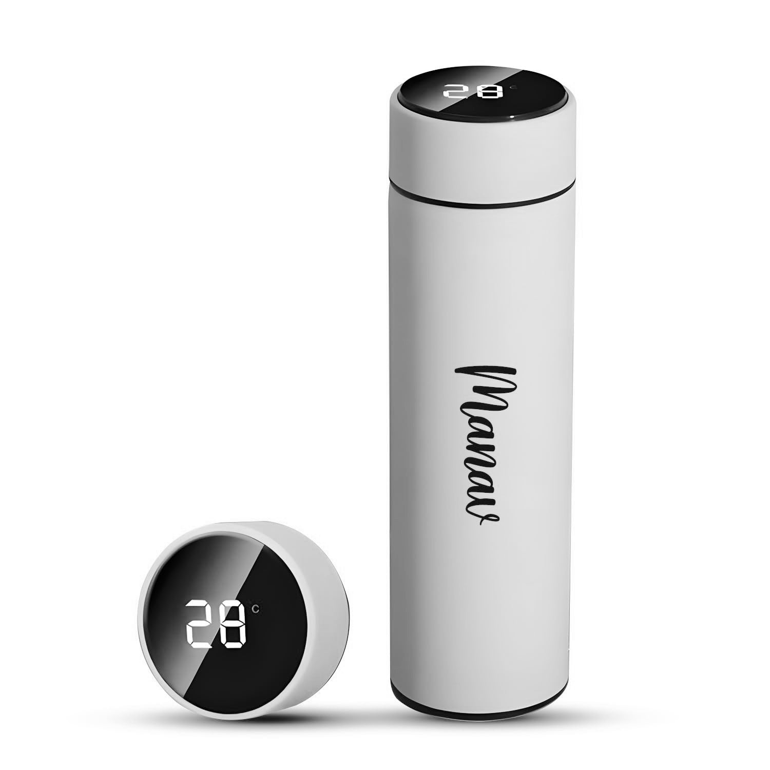 0726 Customized/Personalized Stainless Steel Smart Water Bottle with Smart LCD Temperature Touch | Gifting Custom Name Water Bottle | Gifts for Boyfriend/Girlfriend/Employee | 500ML