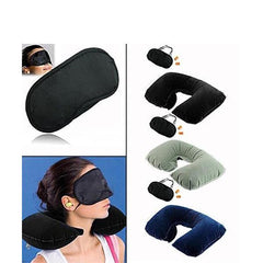 505 -3-in-1 Air Travel Kit with Pillow, Ear Buds & Eye Mask slimkaya.in WITH BZ LOGO