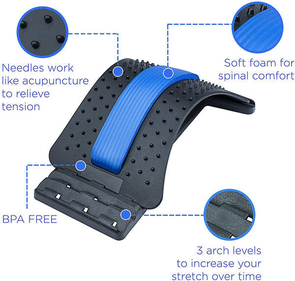 1673 Multi-Level Back Stretcher Posture Corrector Device for Back Pain 