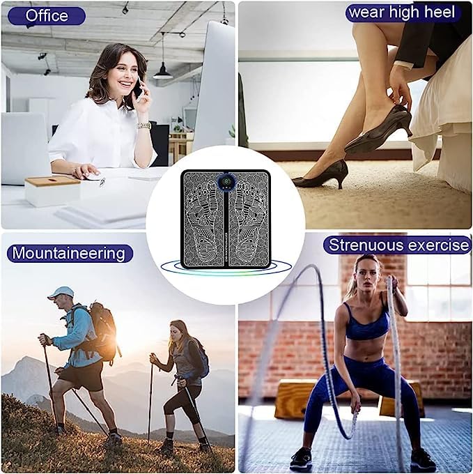 6931 EMS Foot Massager, Electric Feet Massager, Deep Kneading Circulation Foot Booster for Feet and Legs Muscle Stimulator, Folding Portable Electric Massage Machine (Mix Design)