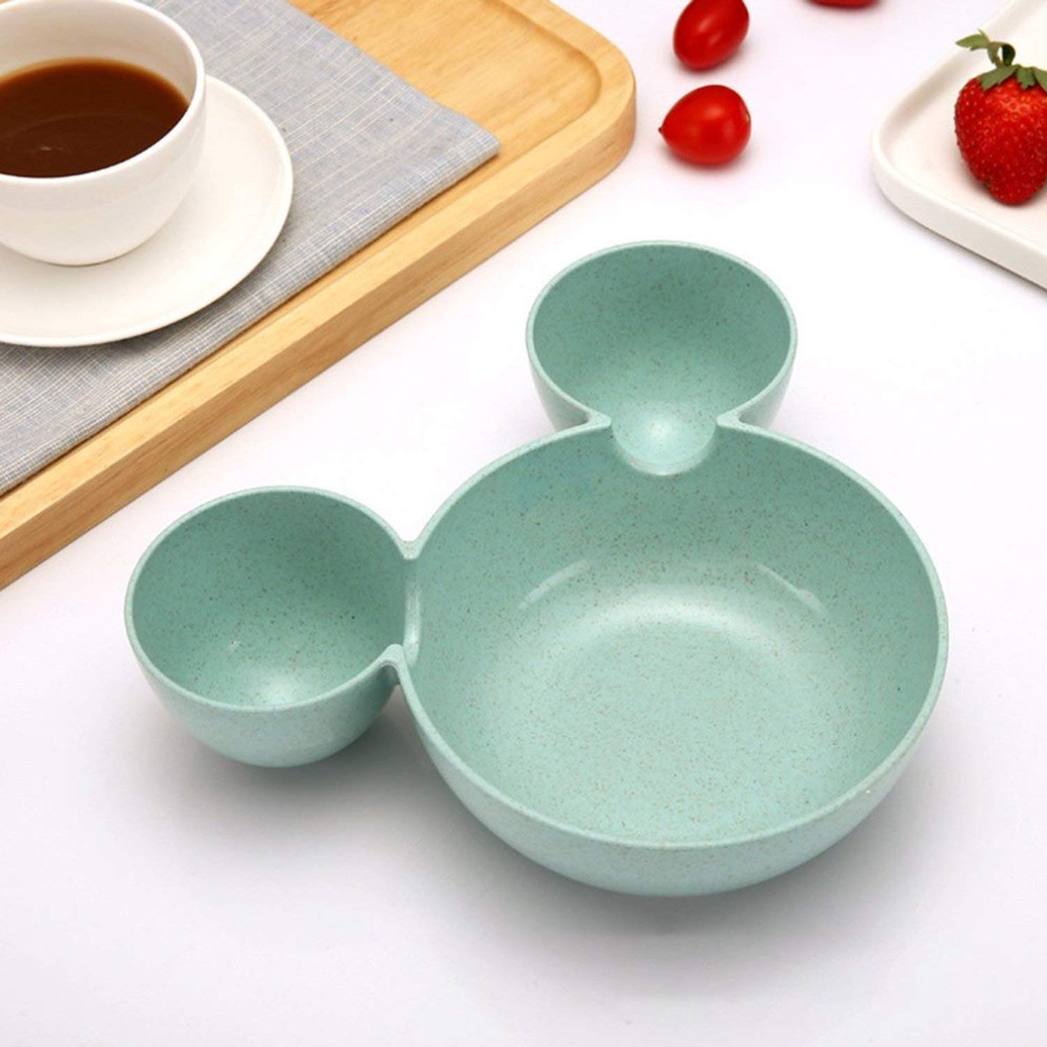 0843 Mickey Shaped Kids/Snack Serving Sectioned Plate 