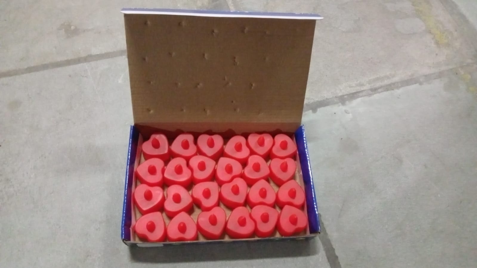 6631 Flameless Candles LED Heart Shape Tea Light Candles Multi Color Electrical Diya Candles Battery Operated Fake Candles for Gift/Home Decoration Diwali Navratri Lighting (Pack of 24) 