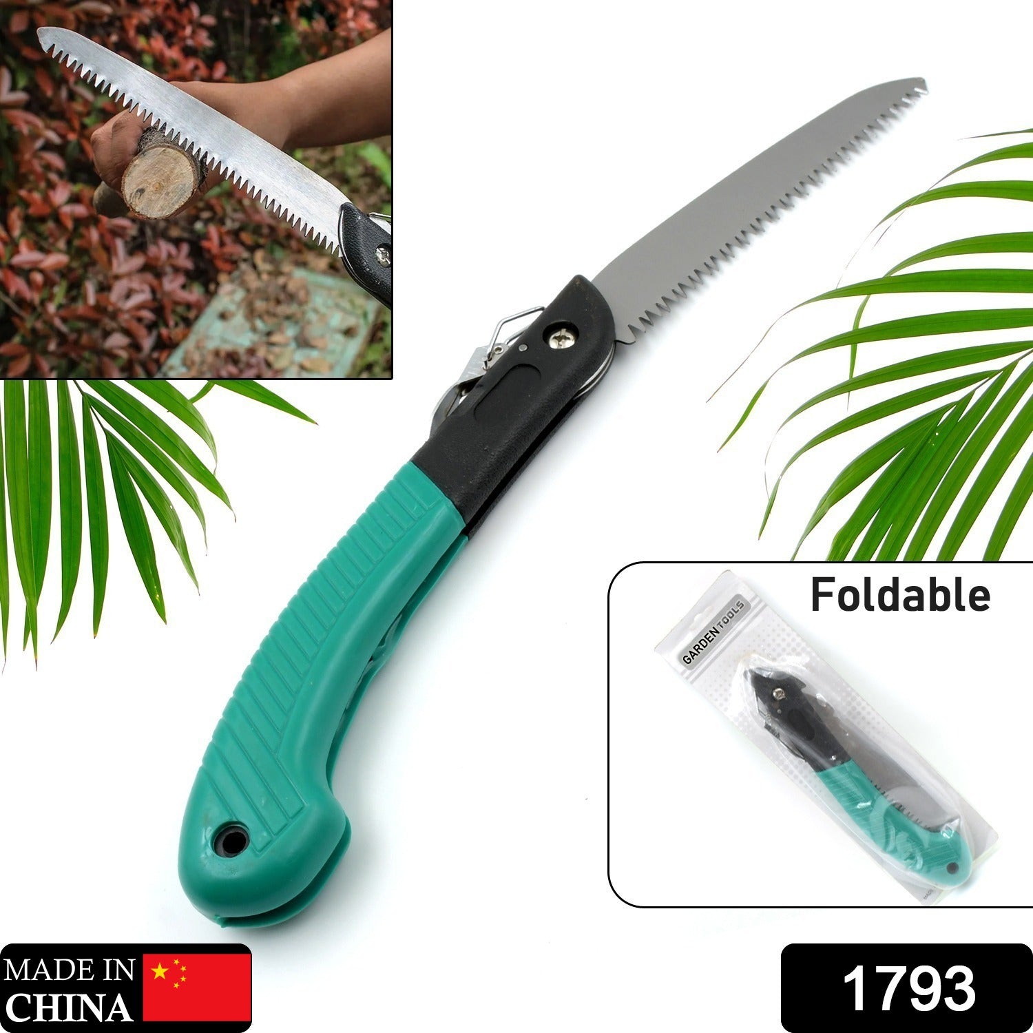 1793 Folding Handsaw, Pruning Saws for Tree Trimming Camping, Gardening, Hunting. Cutting Wood, PVC, Bone