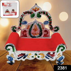 2381 Ladoo Bal Gopal Small Sinhasan for Pooja Mandir Krishna Sofa Asan