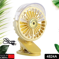 4824A Clip Desk Fan Portable Wind Desktop Table Cooling Fan in Single Button, Adjustment Mini Personal Fan for Home Desktop Office Car Indoor Outdoor Travel (Battery Not Include)