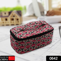 0642 Decor Travel Makeup Bag with Small pouch Portable Organizer Makeup Cosmetic Train Case Large Capacity for Cosmetics Makeup Brushes and Toiletry Jewelry for More Storage